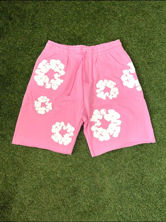 Denim Tears Pink Cotton Wreath Shorts